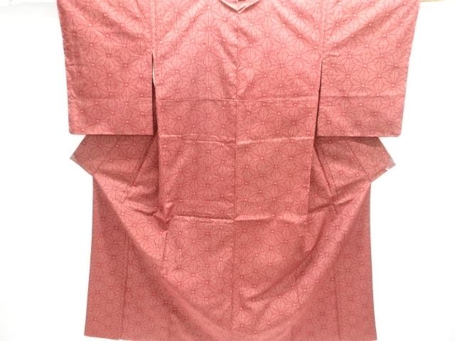 JAPANESE KIMONO / UNUSED TSUMUGI / WOVEN ASANOHA PATTERN